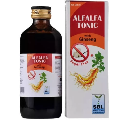 SBL Homeopathy Alfalfa Tonic with Ginseng Sugar Free, 180 ml-1.webp